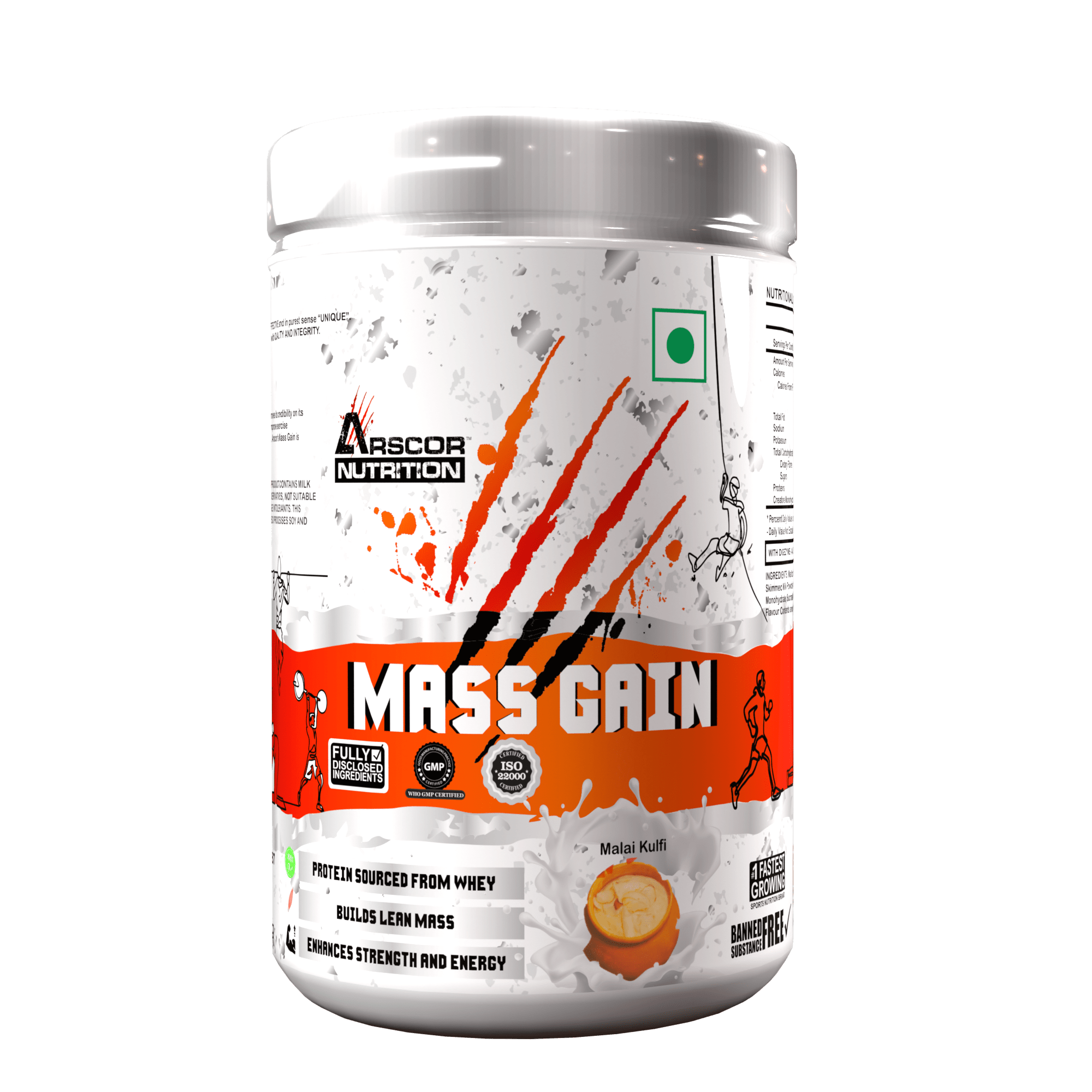 Arscor's Mass Gain Powder | Lean Whey Protein Muscle Mass Gainer